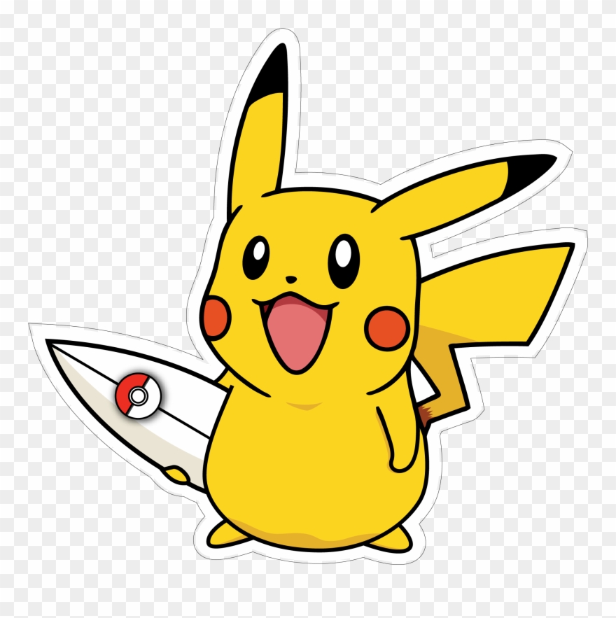 Image Of Pikachu Surf - Printable Free Colouring Pages Pokemon Clipart