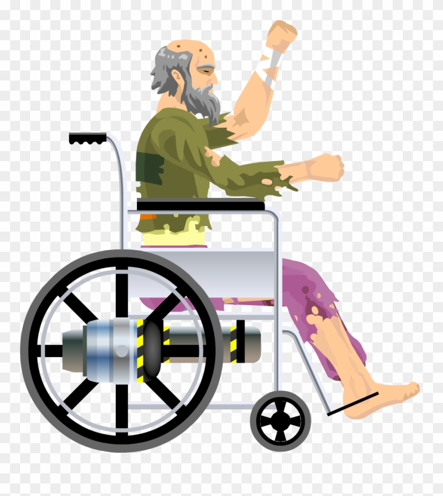 Old Clipart Viejo - Happy Wheels Wheelchair Guy - Png Download