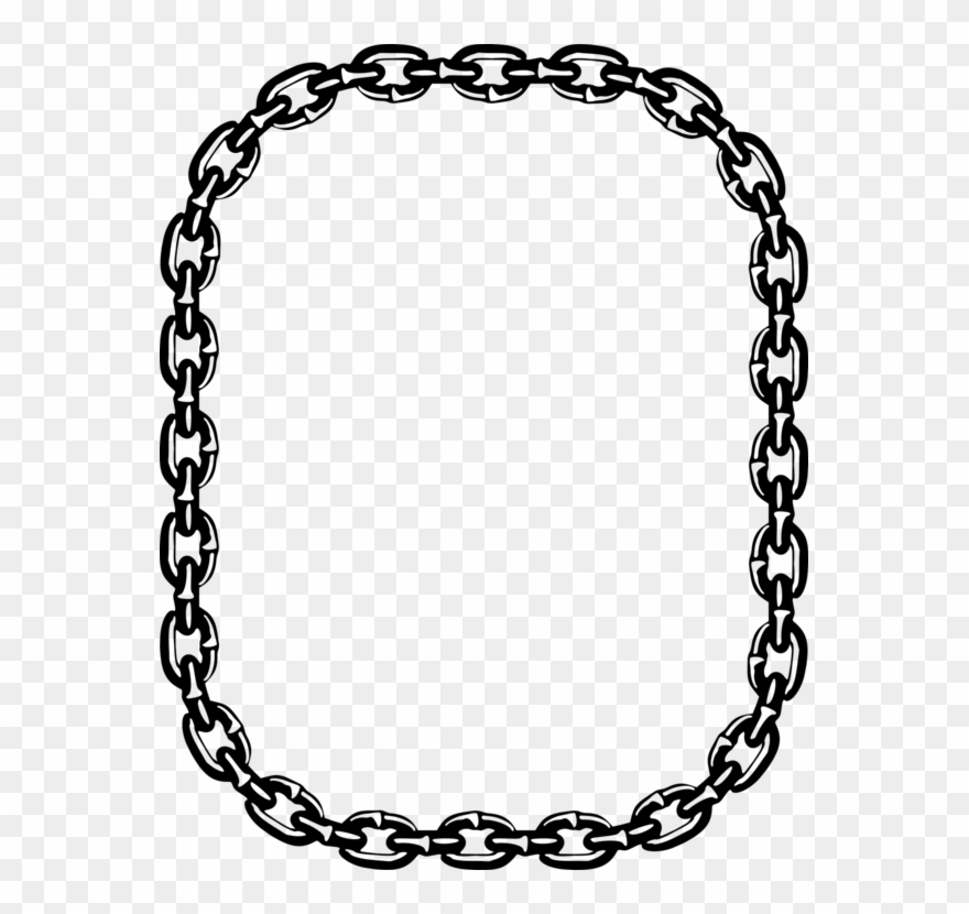 Drawing Chain Necklace - Chain Circle Clipart - Png Download