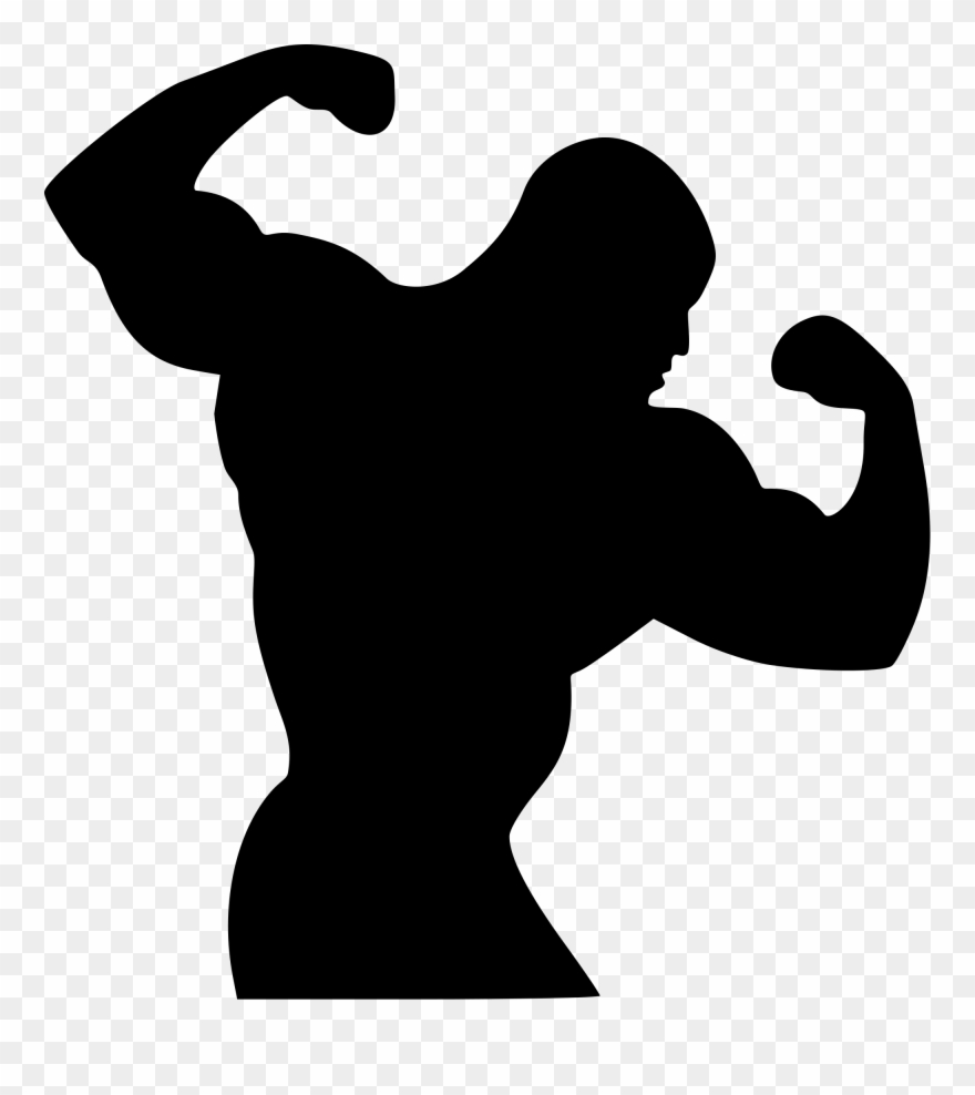 Open - Bodybuilding Silhouette Clipart