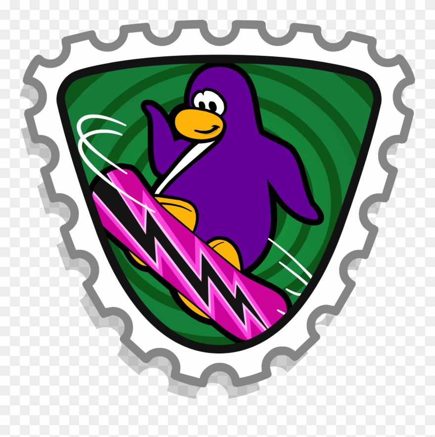 Snowboarder Stamp Club Penguin - Club Penguin Stamps Clipart