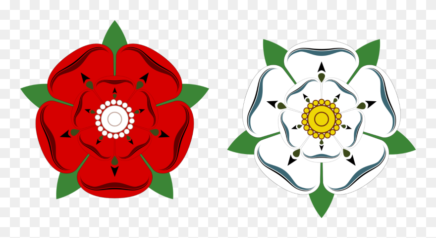 File - Roses-lancaster Victory - Svg - War Of The Roses Rose Clipart
