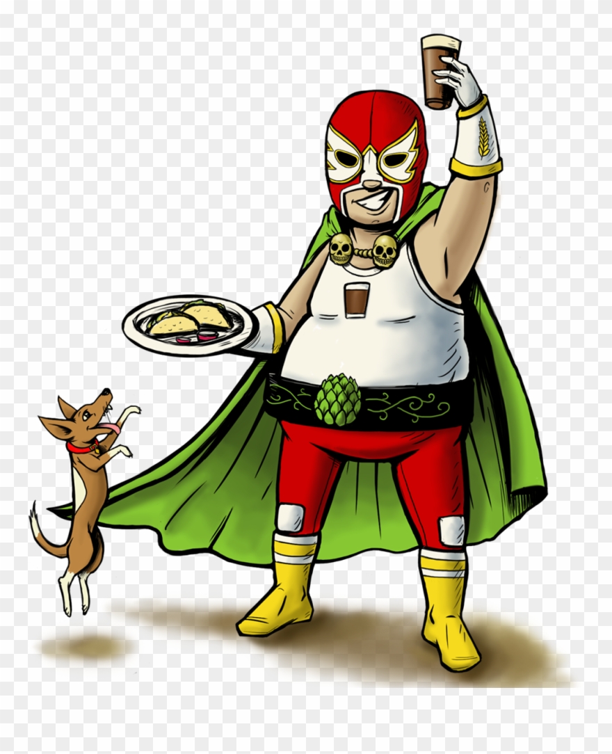 Luchador[1] - Luchador With Taco Clipart