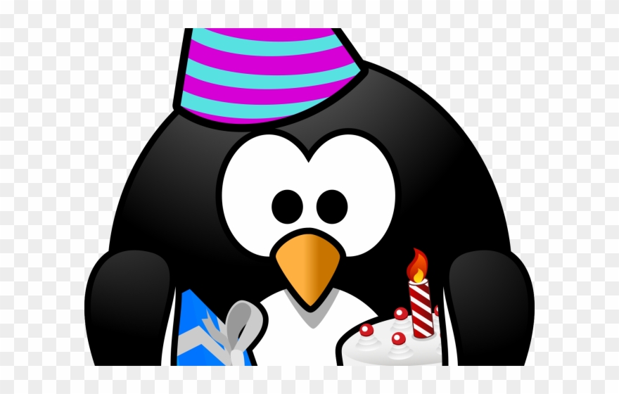 Birthday Hat Clipart Pdf - Cartoon Penguin - Png Download