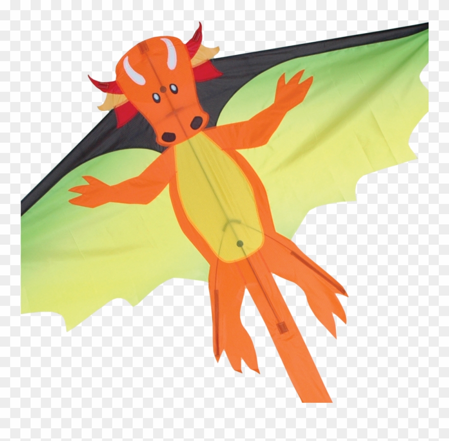 Orange Clipart Kite - Dragon Designs On Kites - Png Download