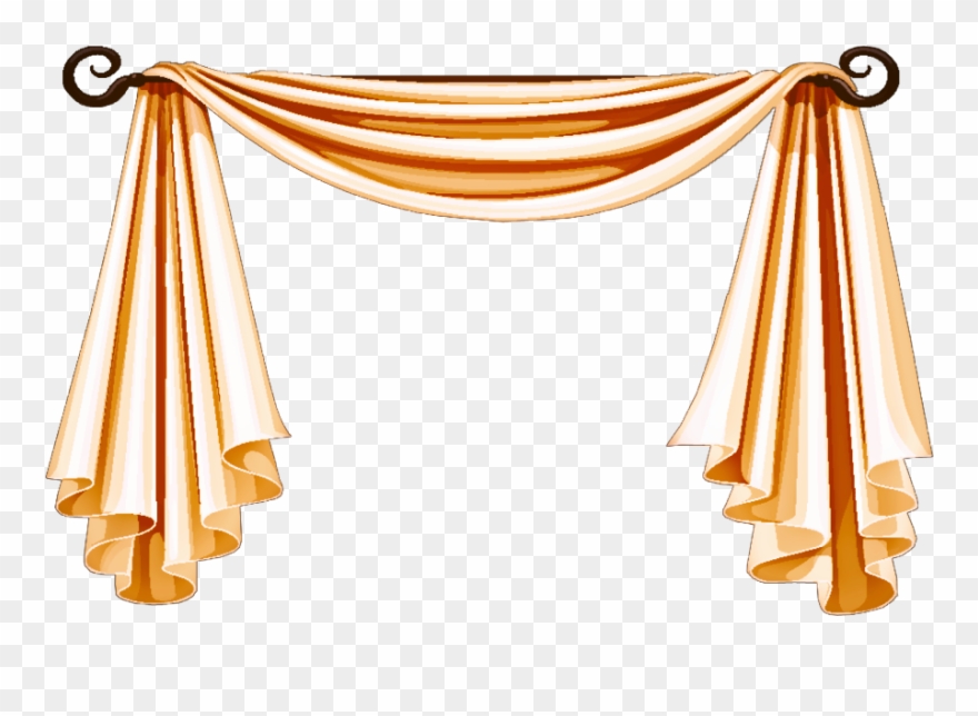Curtain Clipart Cloth - Golden Curtains Png Hd Transparent Png
