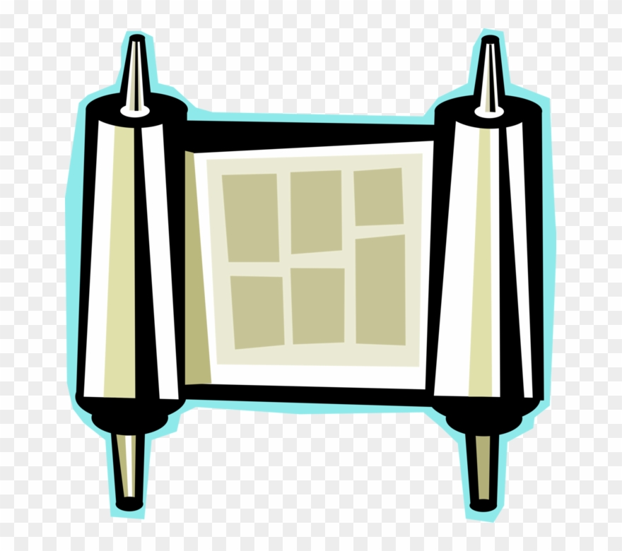 Vector Illustration Of Jewish Hebrew Sefer Torah Scroll Clipart
