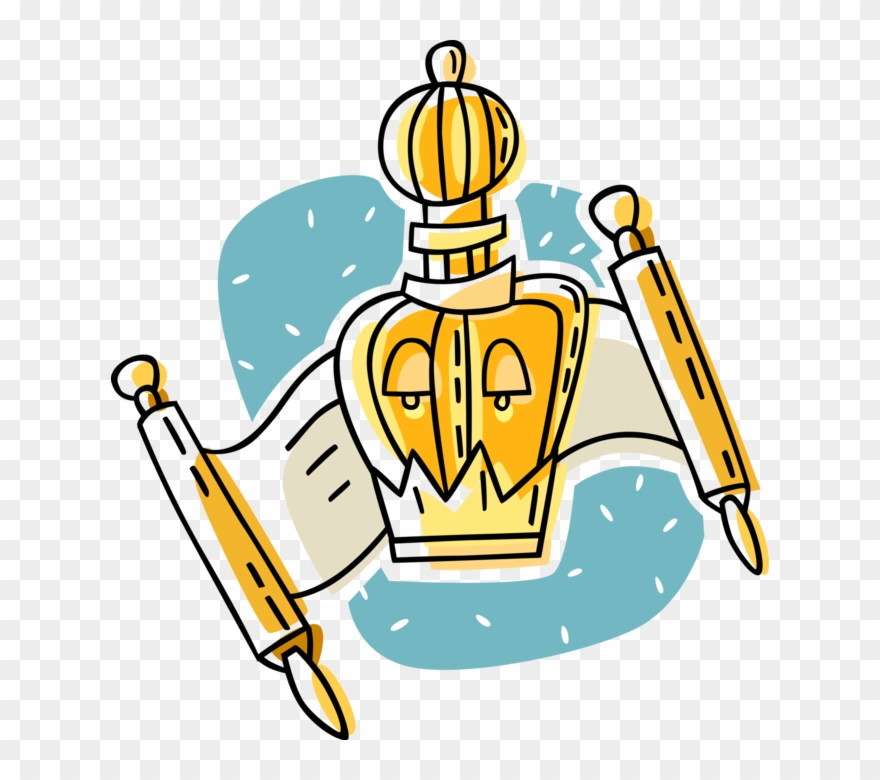 Vector Illustration Of Jewish Pentateuch Torah Scroll - Illustration Clipart