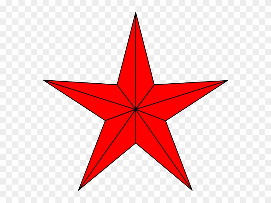 Red Star With Lines Clip Art At Clker - Red Star Transparent Background - Png Download