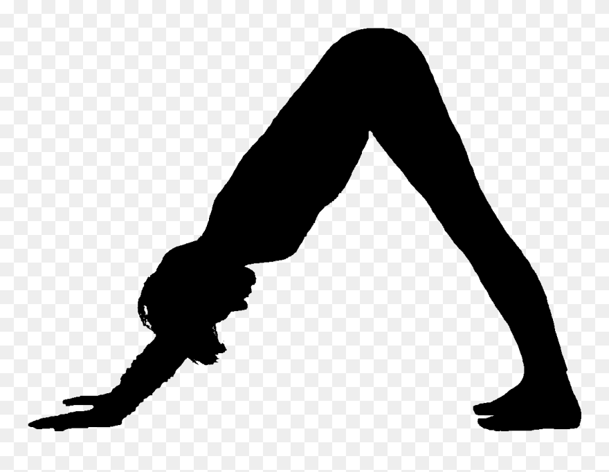 Clip Black And White Library Breathing Clipart Yoga - Downward Dog Pose Black And White - Png Download