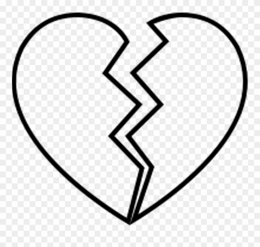 Brokenheart Sad Broken Brakeup Depressed Depression - Corazon Roto Para Dibujar Clipart