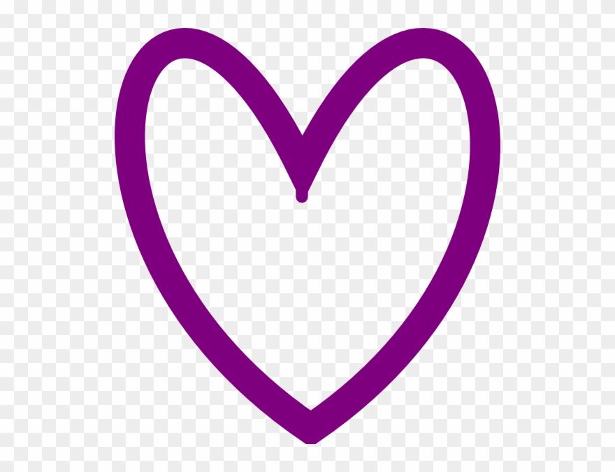 Small Clipart Purple Heart - Purple Love Heart Outline - Png Download