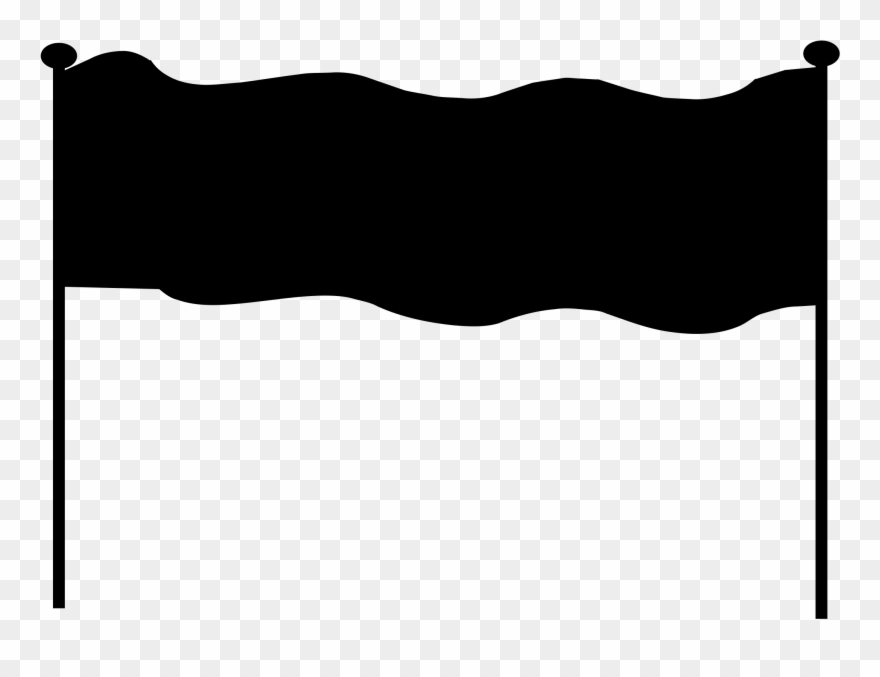 Flag Clip And White Library Huge - Banner On Poles Clipart - Png Download