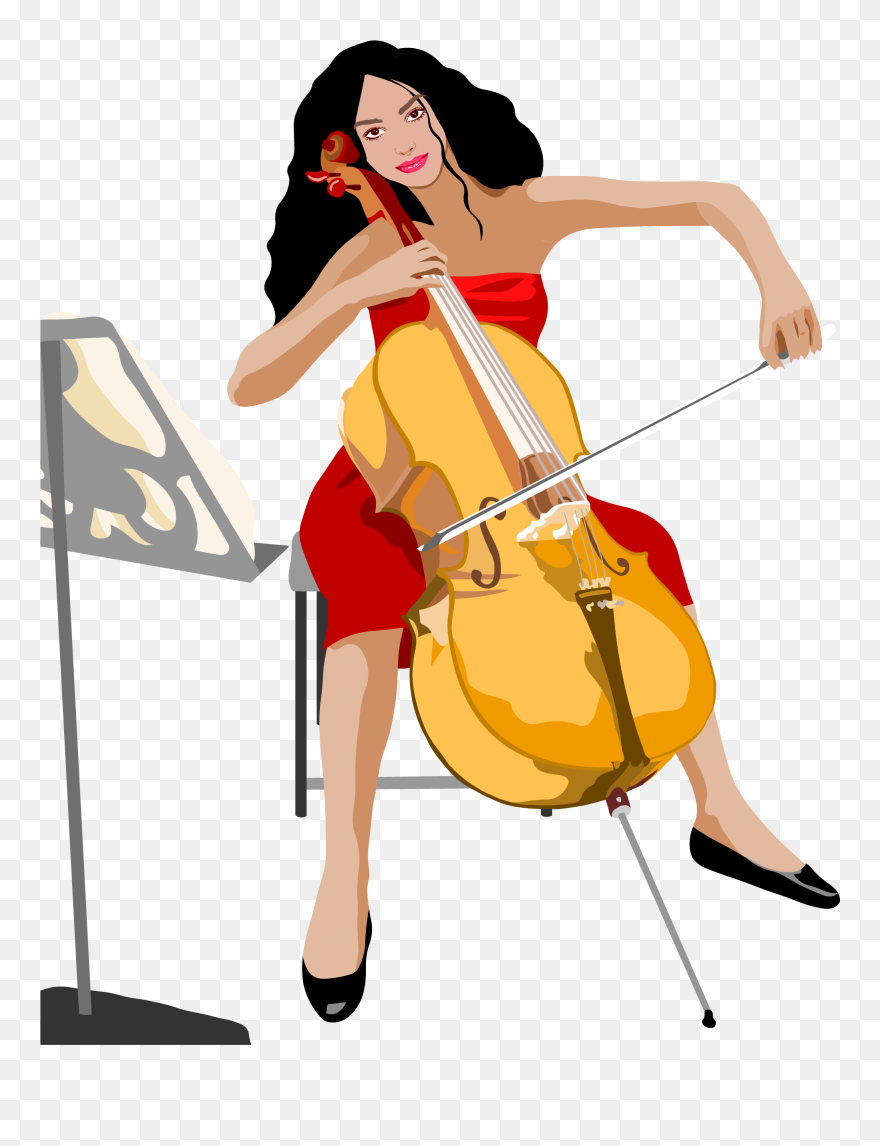 Big Image - Person Playing Cello Clipart - Png Download
