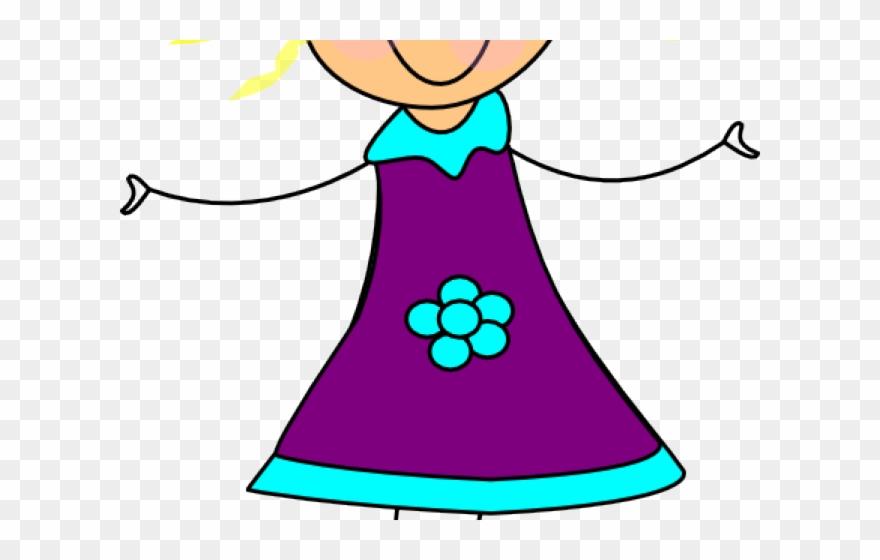 Happy Girl Clipart - Small Girl Cartoon - Png Download