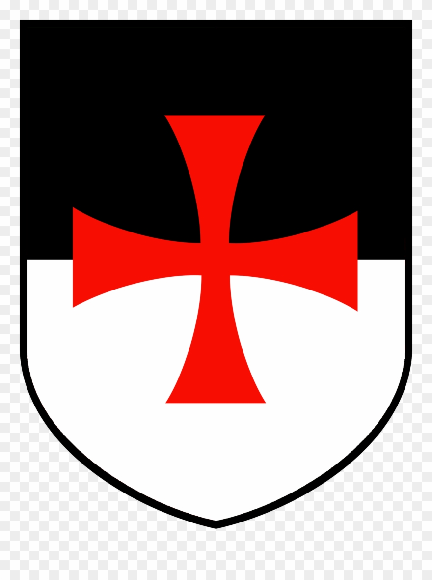 Clipart Black And White Ankh Drawing Templar Knight - Knights Templar Flag - Png Download