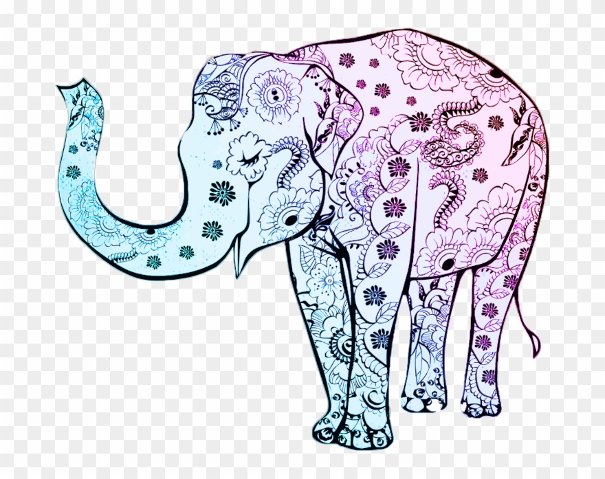 Medium Image - Henna Elephant Clipart