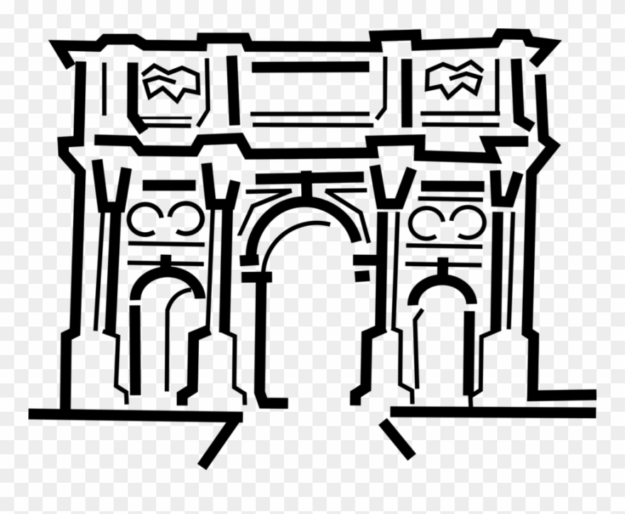 Vector Illustration Of Arc De Triomphe Triumphal Arch - Arc De Triomphe Clipart Transparent - Png Download