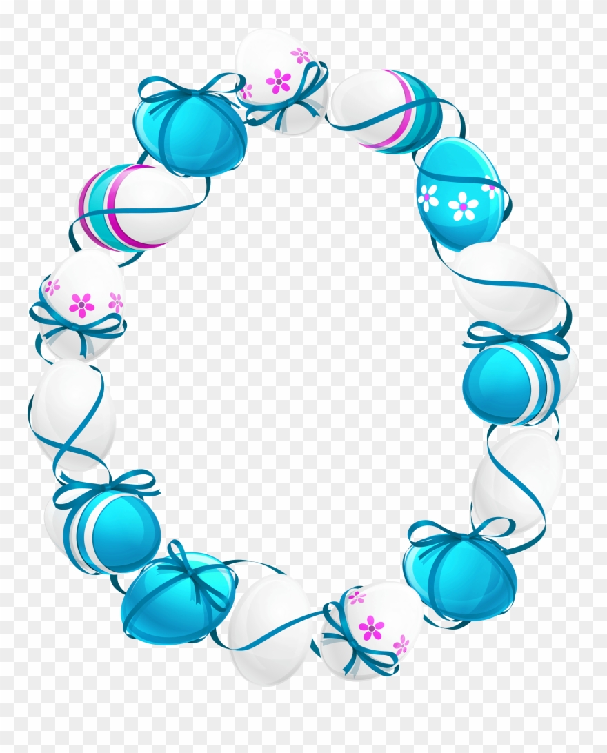 Easter Egg Oval Frame Png Clipart Picture - Fröhliche Ostern - Ei-kranz/bänder Karte Transparent Png