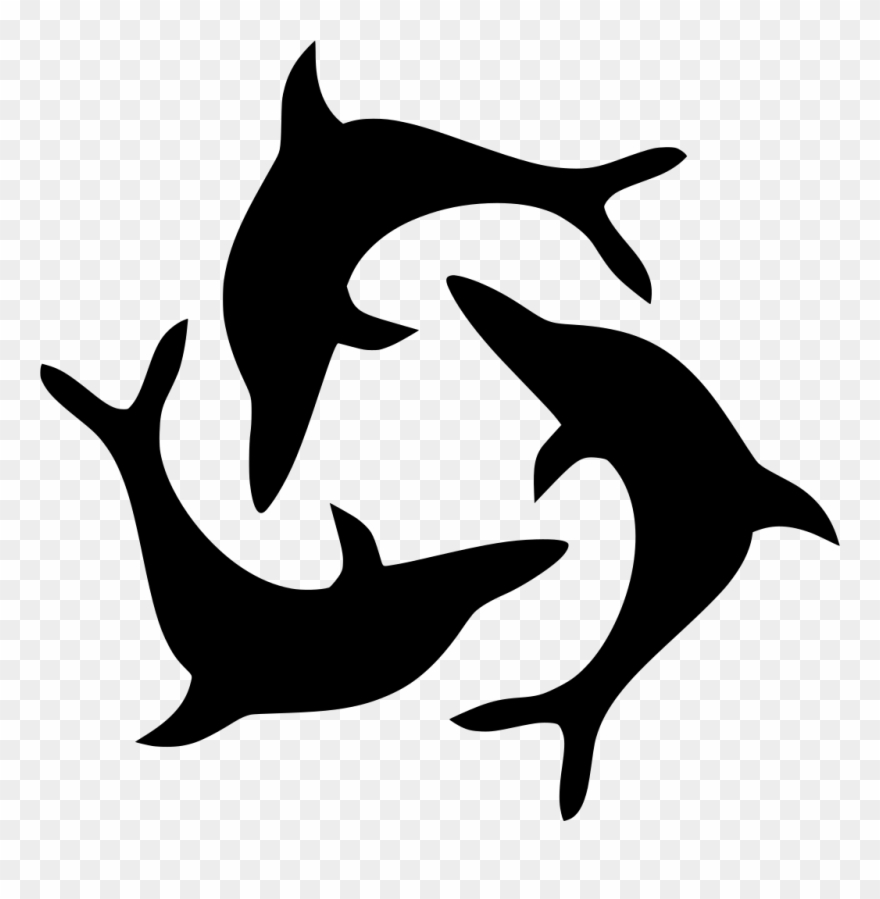 Dolphin Clipart Black And White - Png Download