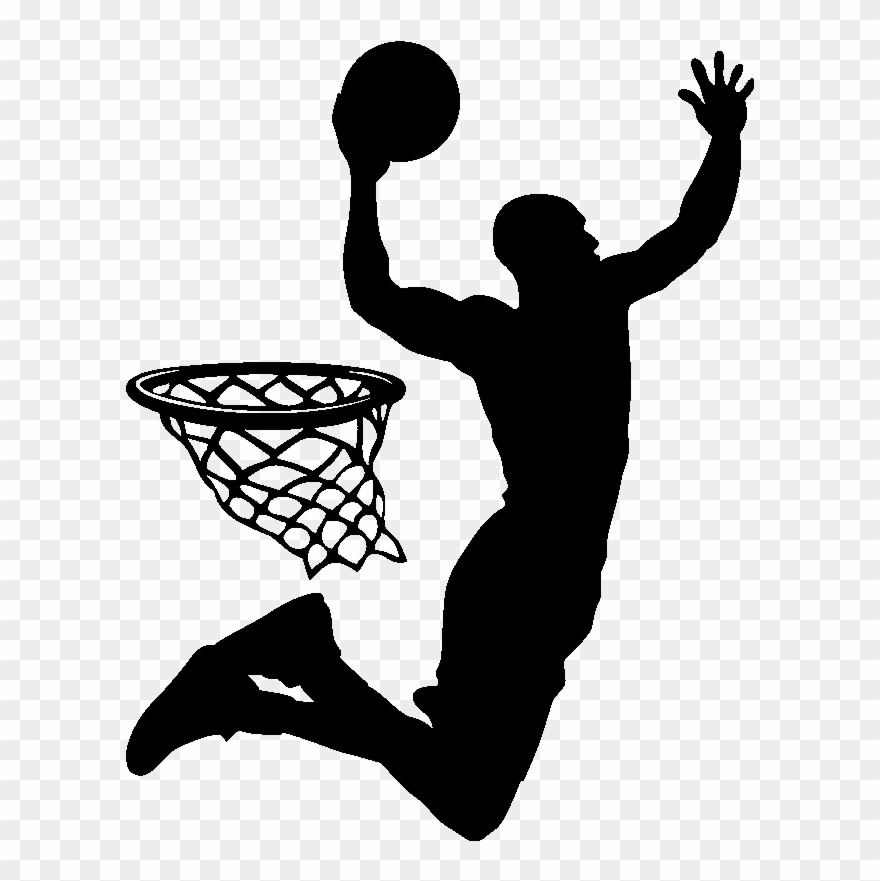 Slam Dunk Basketball Player Silhouette Sport - Basketball Dunk Silhouette Png Clipart