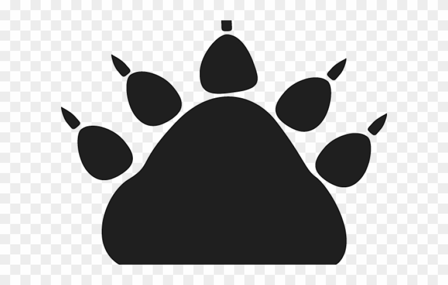 Footprint Clipart Animated - Bear Paw Silhouette Png Transparent Png