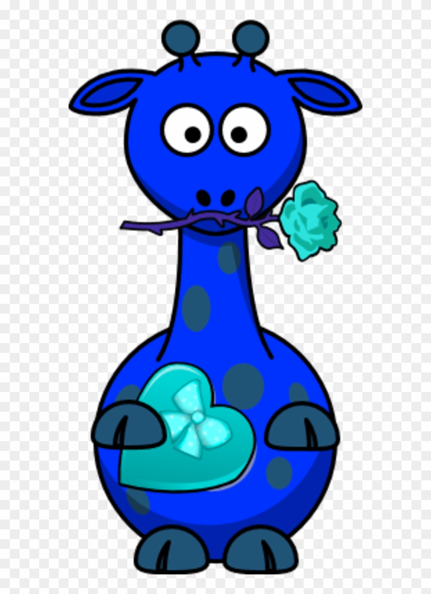 Giraffe Valentine Heart Love Romance - Clip Art - Png Download