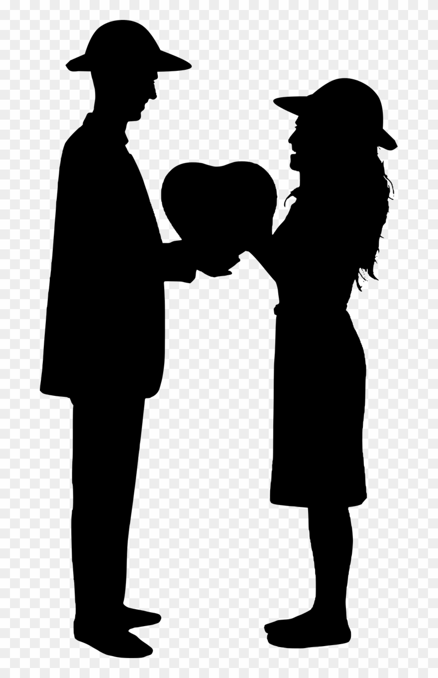 Romance Silhouette At Getdrawings - Valentine Couple Images Black And White Clipart