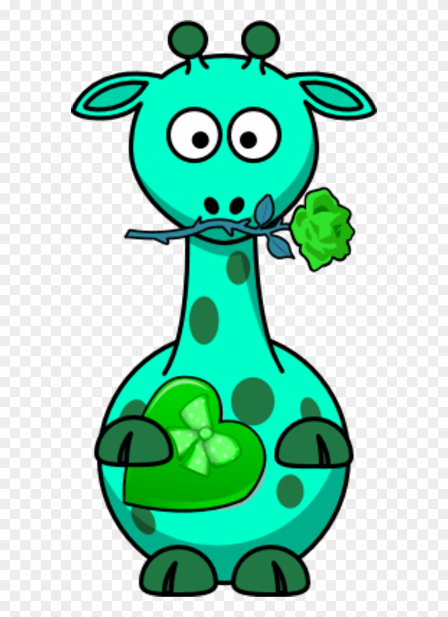 Giraffe Valentine Heart Love Romance - Cartoon Giraffe Clipart