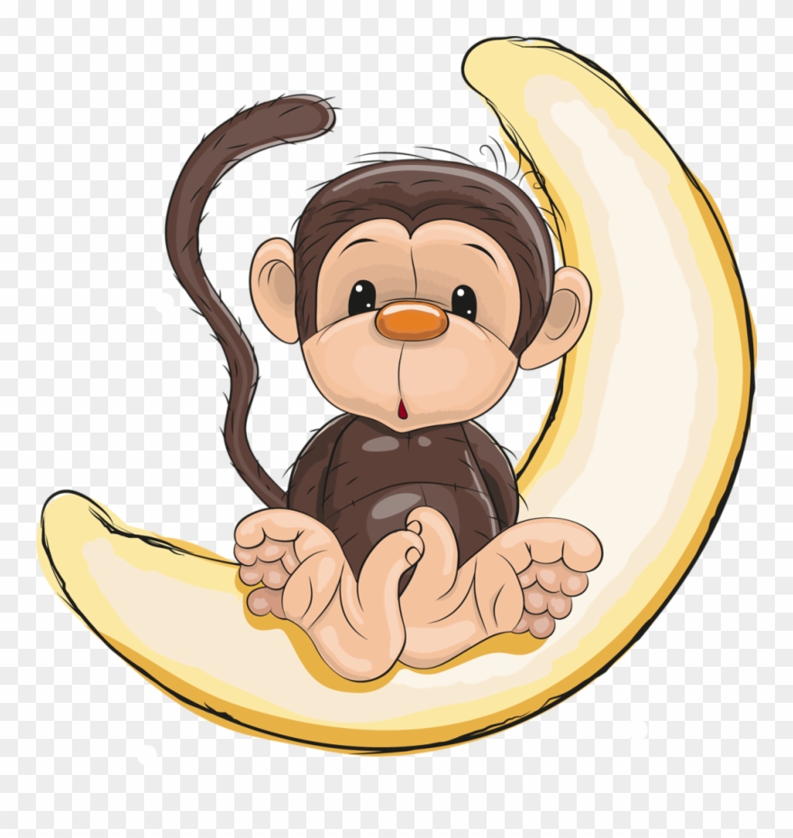 Firefly Clipart Baby - Monkey And Moon Clipart - Png Download