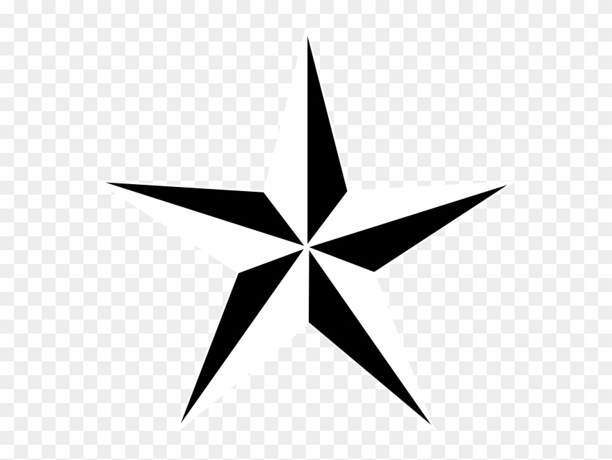 Nautical Star Black And White Clipart