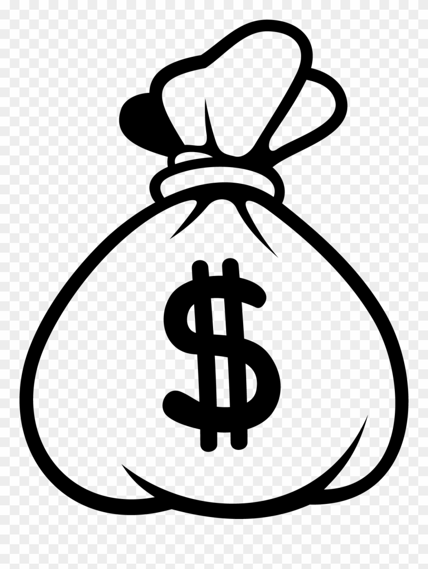 Huge Prizes - Money Bag Emoji Black And White Clipart