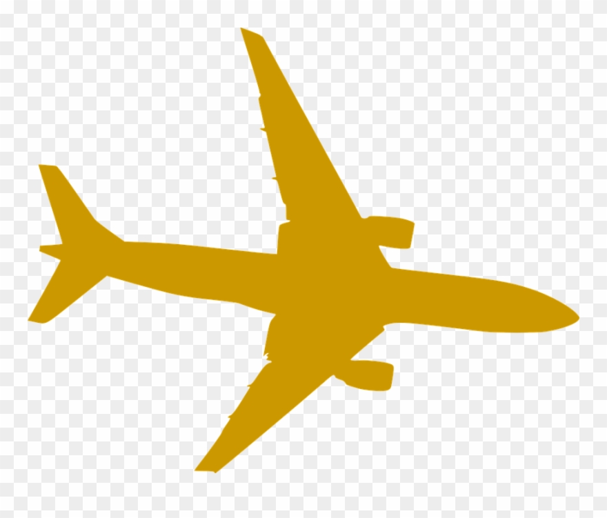 Free Airplane Clipart - Gold Airplane Vector - Png Download