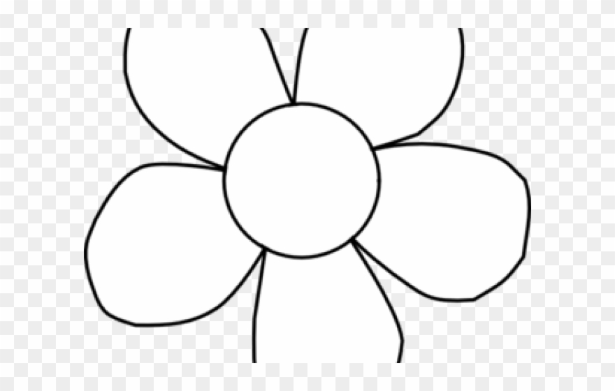 Flower Outline Clipart - Daisy Clipart Free Download - Png Download