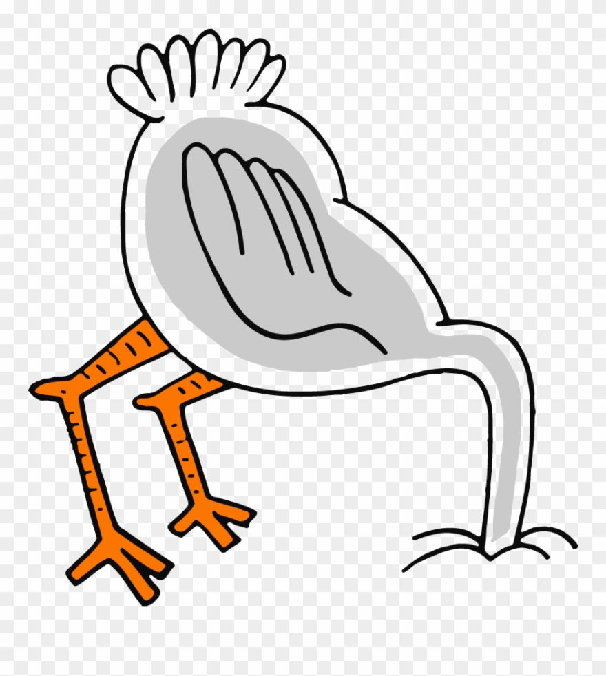 Clipartxtras - Com - Ostrich Head In Sand Clip Art - Png Download