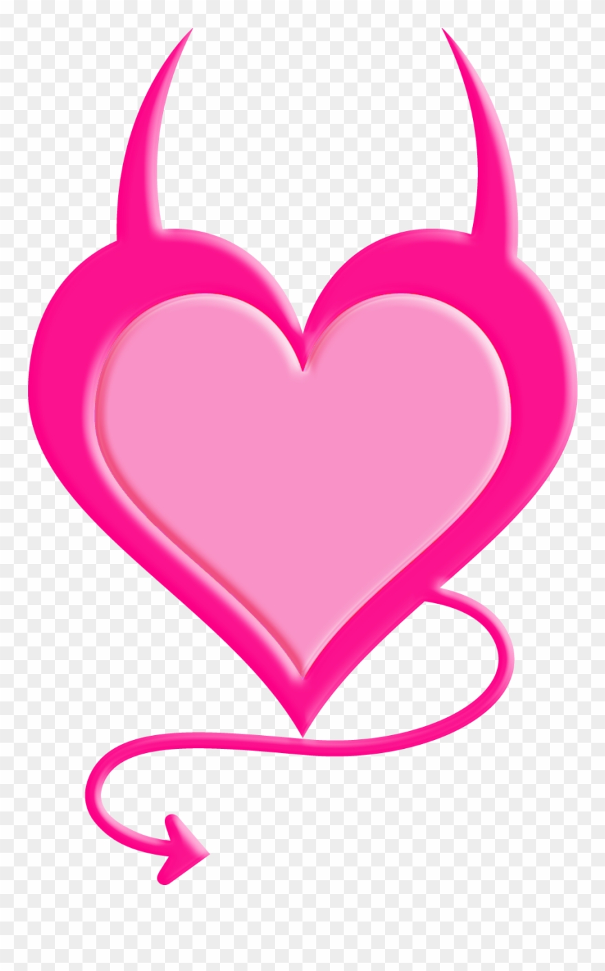 Hearts - Pink Devil Heart Clipart