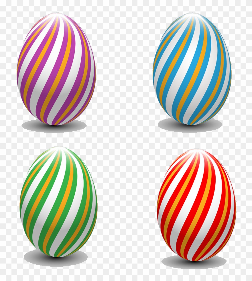 Striped Vector Sphere Clip Art Black And White Library - Easter - Png Download