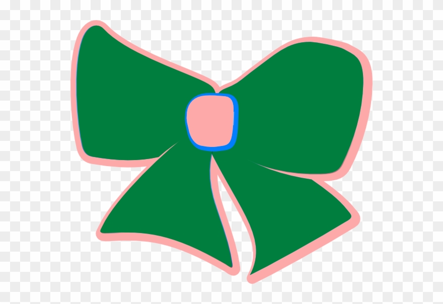 This Free Clip Arts Design Of Green/pink Bow - Png Download