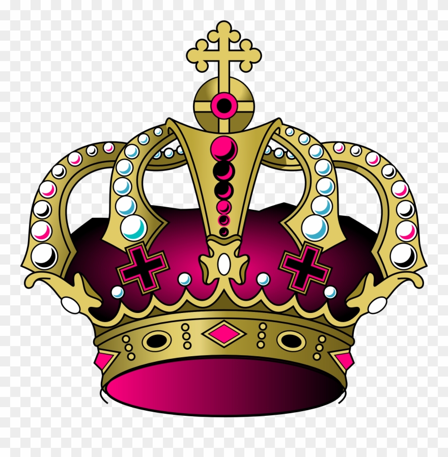 Royal King's Golden And Purple Crown - Royal Blue Crown Clipart
