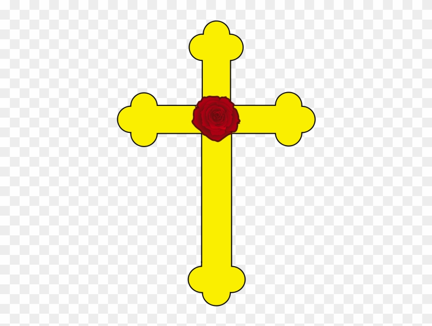 Confirmation Clipart Crucifix - Cross With A Rose - Png Download