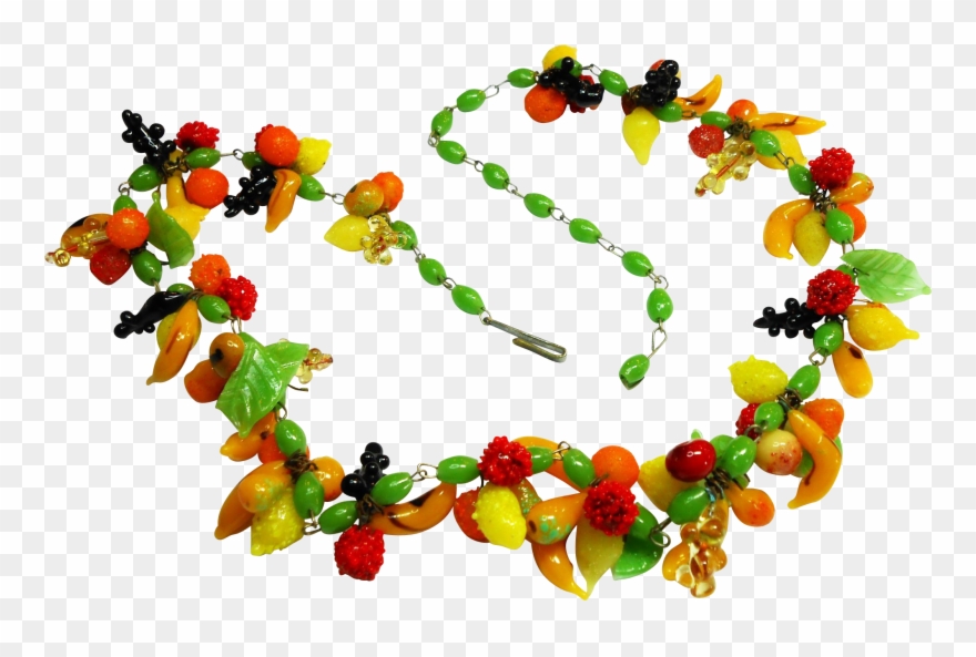 Necklace Clipart Glass Bead - Murano Glass Fruit Necklace - Png Download