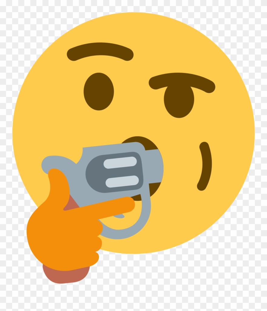 Thinking Emoji With Gun In Mouth Clipart