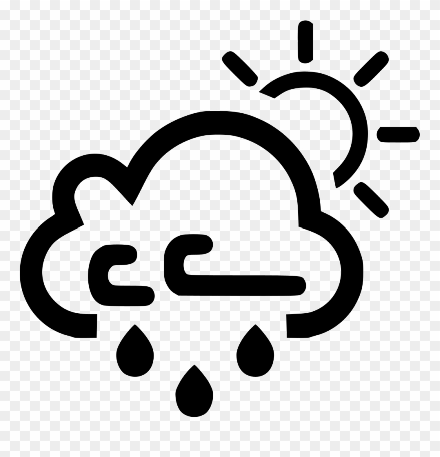 Cloud Wind Windy Rain Raining Sun Sunny Comments - Wind And Snow Icon Clipart