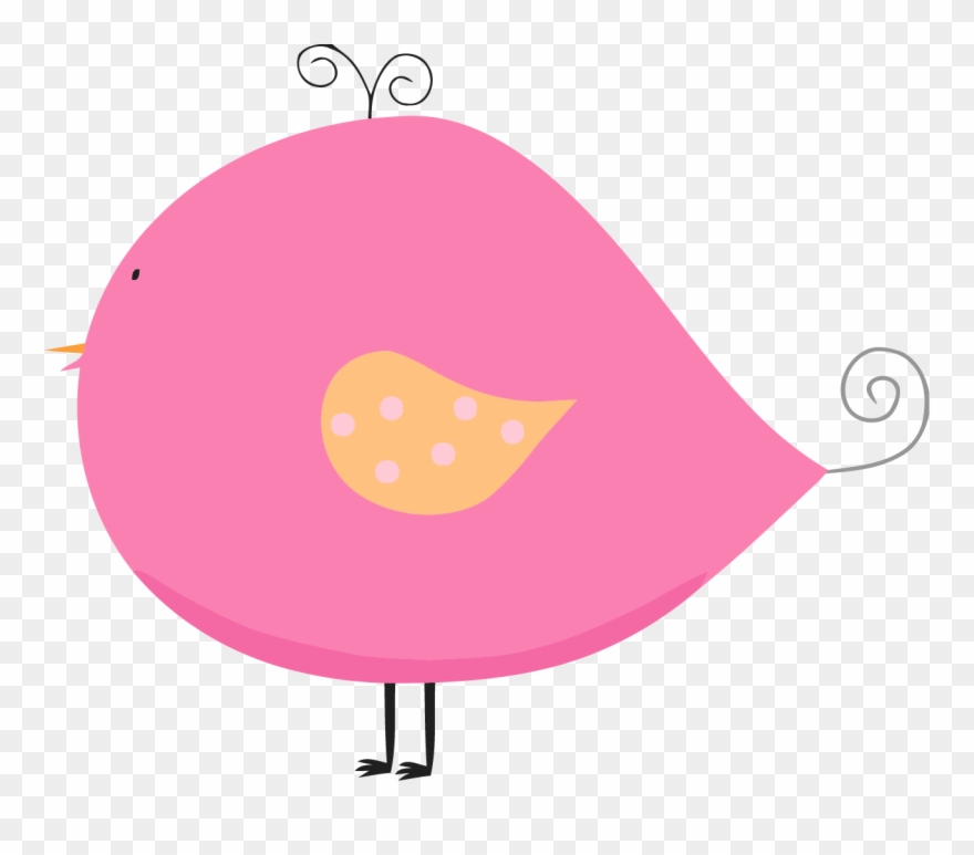 Pink Bird Polka Dot Wings Clipart Png - Whimsical Bird Clip Art Transparent Png