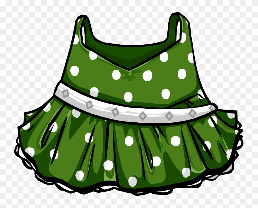 Green Polka-dot Dress - Dress Clipart
