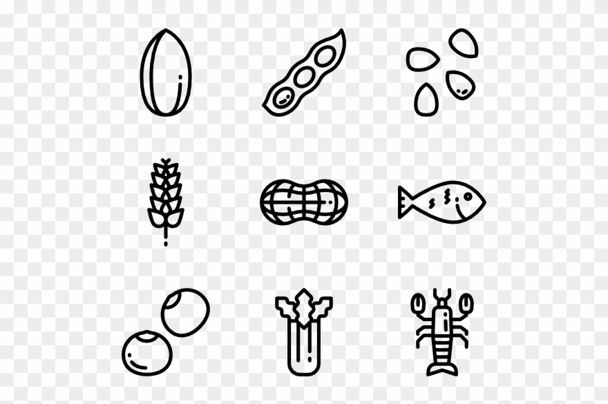 Icons Free Allergenic Food - Nuts Icon Vector Clipart