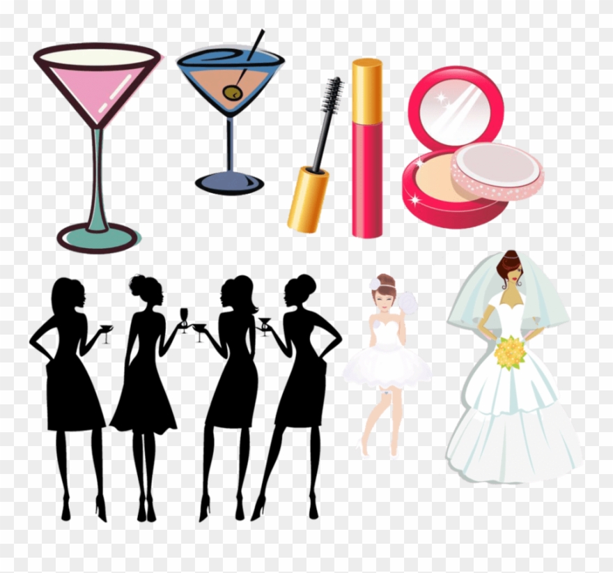 Wedding Party Clipart - Women Wine & Wealth - Png Download