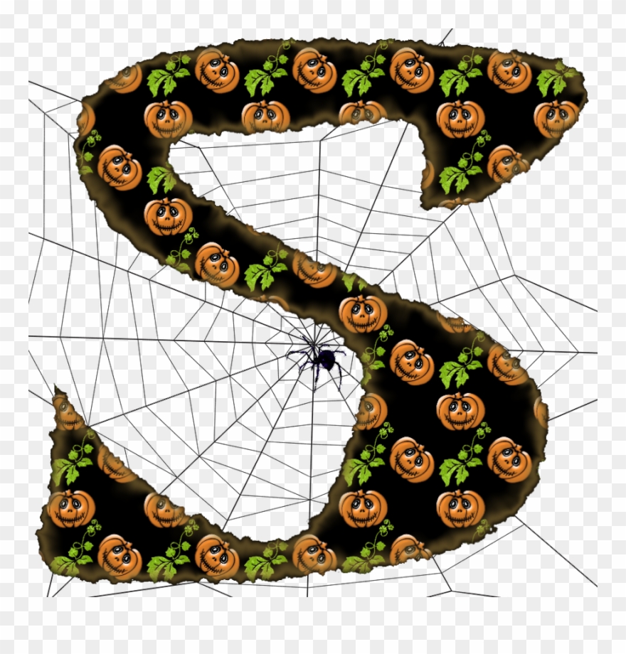 Alfabeto De Calabazas Y Telarañas - Wreath Clipart