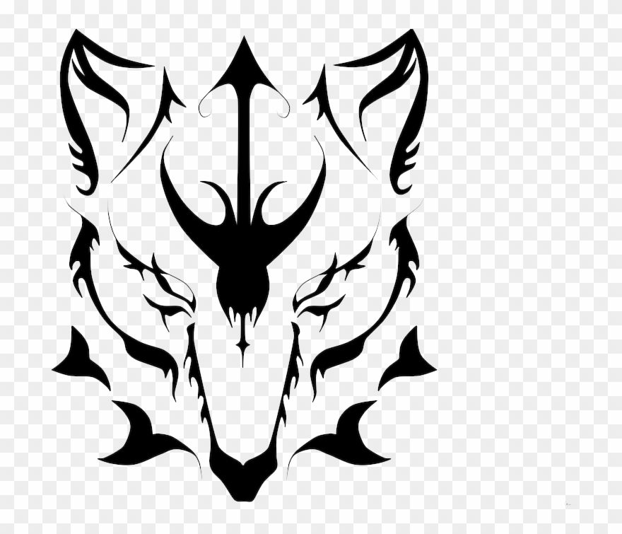 Wolf Tattoos Png Picture Photo - Wolf Face Tribal Tattoo Clipart