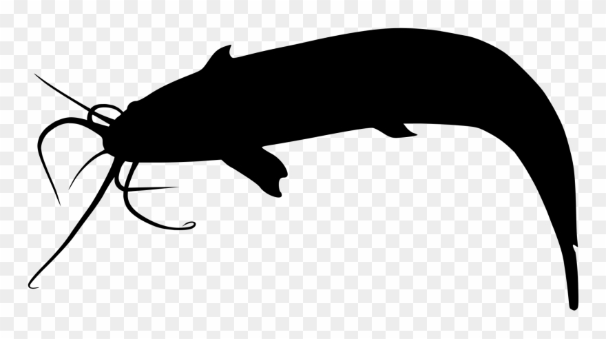 Clip Art Free Download Catfish Vector Silhouette - Сом Силует - Png Download